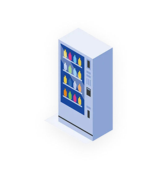 An unmanned vending fridge that opens and charges automatically when a card is inserted