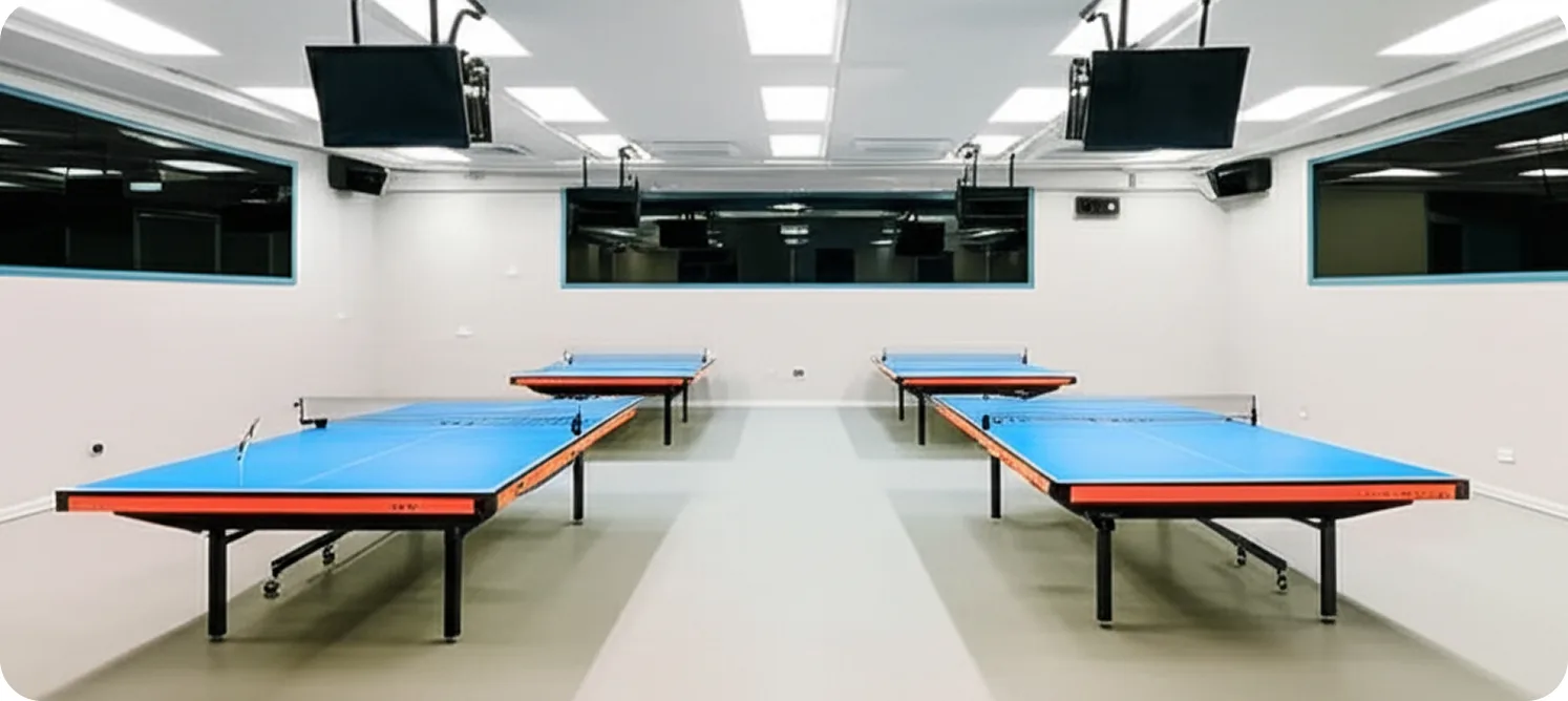 A 40-pyeong (132 m²) independent unmanned ping pong center built with interior work and security systems