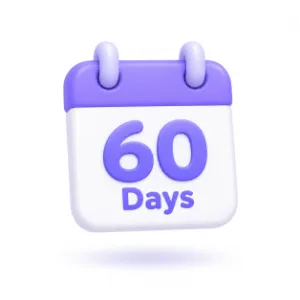 60일 체험을 뜻하는 달력 일러스트