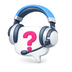 물음표가 떠 있는 헤드셋 일러스트