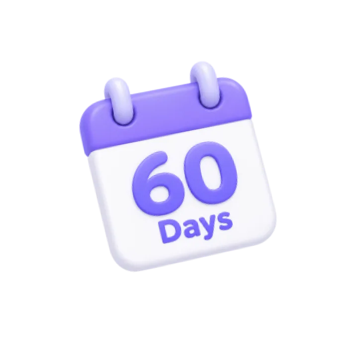 60일을 나타내는 달력 일러스트